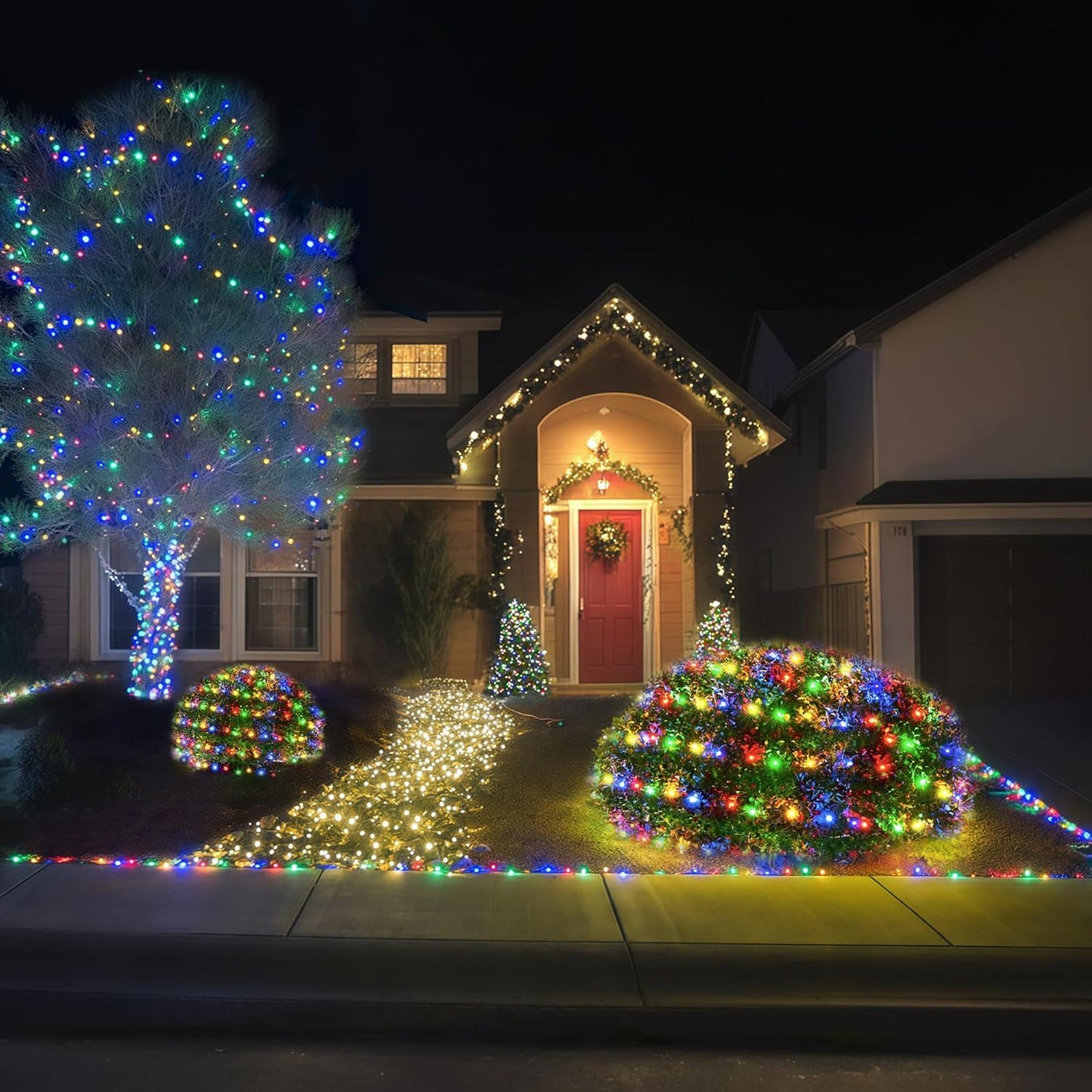 BlcTec Indoor Holiday Net Lights – Warm Festive Atmosphere with 8 Modes and 6-Hour Auto Timer for Home Interiors