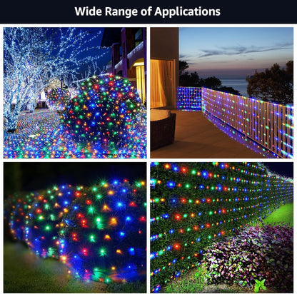 BlcTec Indoor Holiday Net Lights – Warm Festive Atmosphere with 8 Modes and 6-Hour Auto Timer for Home Interiors