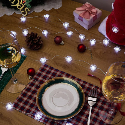 BlcTec LED Snowflake Fairy Lights – Clean Scandinavian Style Winter Decor for Neutral Spaces