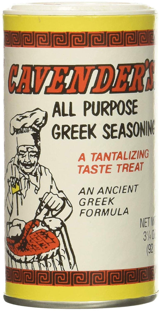 blend of salt, black pepper, garlic, oregano, parsley, and five other spices