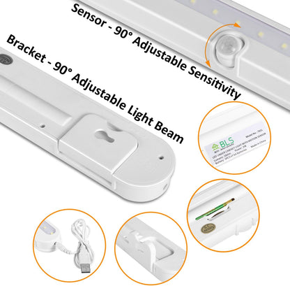 BLS T01L Battery Operated Light – Clean-Lined Modern Kitchen Under-Cabinet Lamp with Auto Day Night Sensor