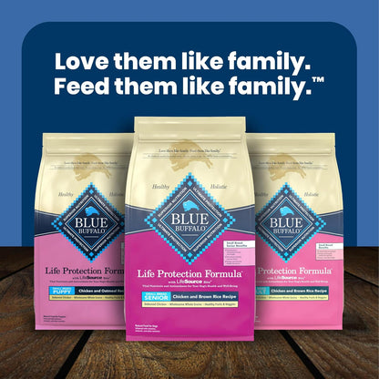 Blue Buffalo Life Protection Formula Small Breed Senior Dog Food – Wholesome Daily Meal With No Chicken By-Product Meal, 5 lb