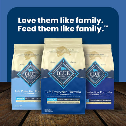 Blue Buffalo Life Protection Senior Dry Dog Food – Crafted with Real Deboned Chicken and Wholesome Grains for Mature Dogs, 15 lb