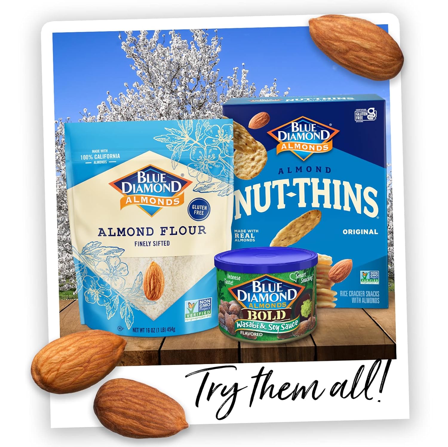 Blue Diamond Almonds BOLD Snack Nuts Multi-Pack, 6 oz Resealable Cans Perfect for Car Rides, School Backpacks and Family Road Trips