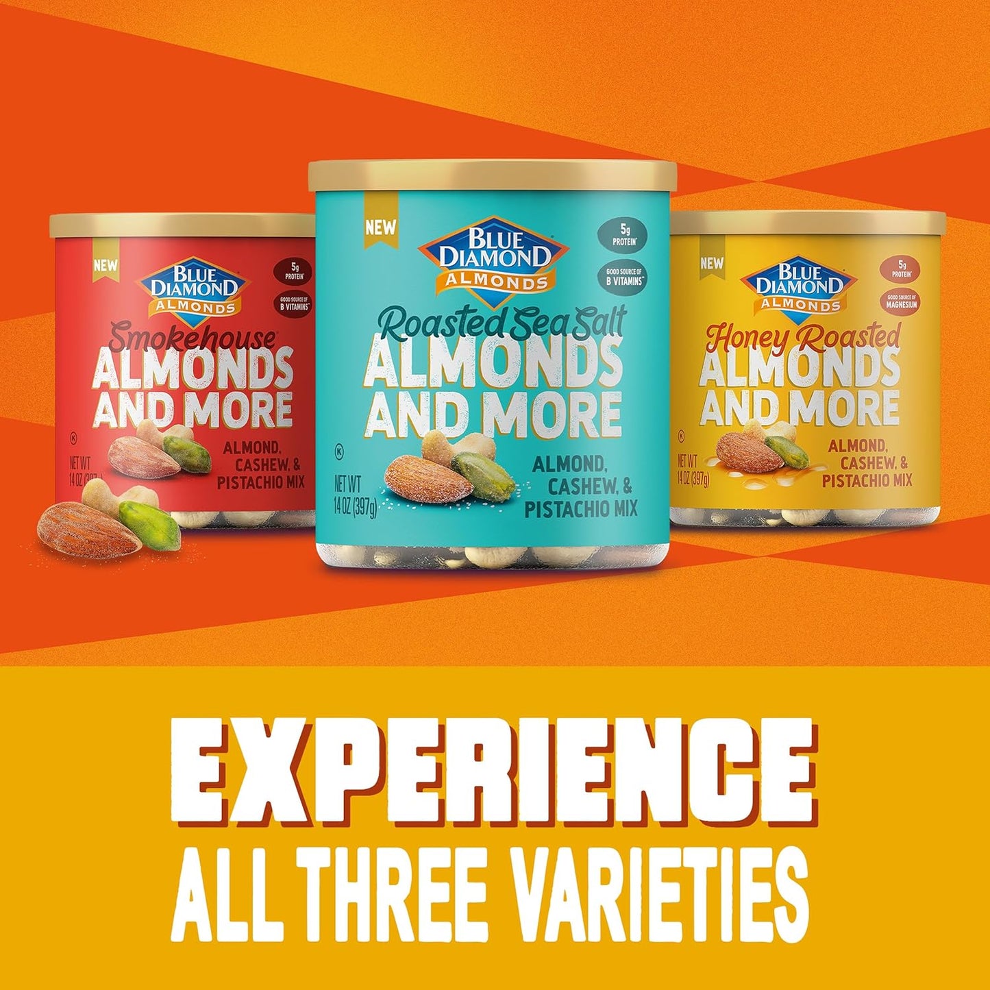Blue Diamond Almonds Deluxe Snack Nuts – Durable Travel Can for Picnics and Outdoor Excursions