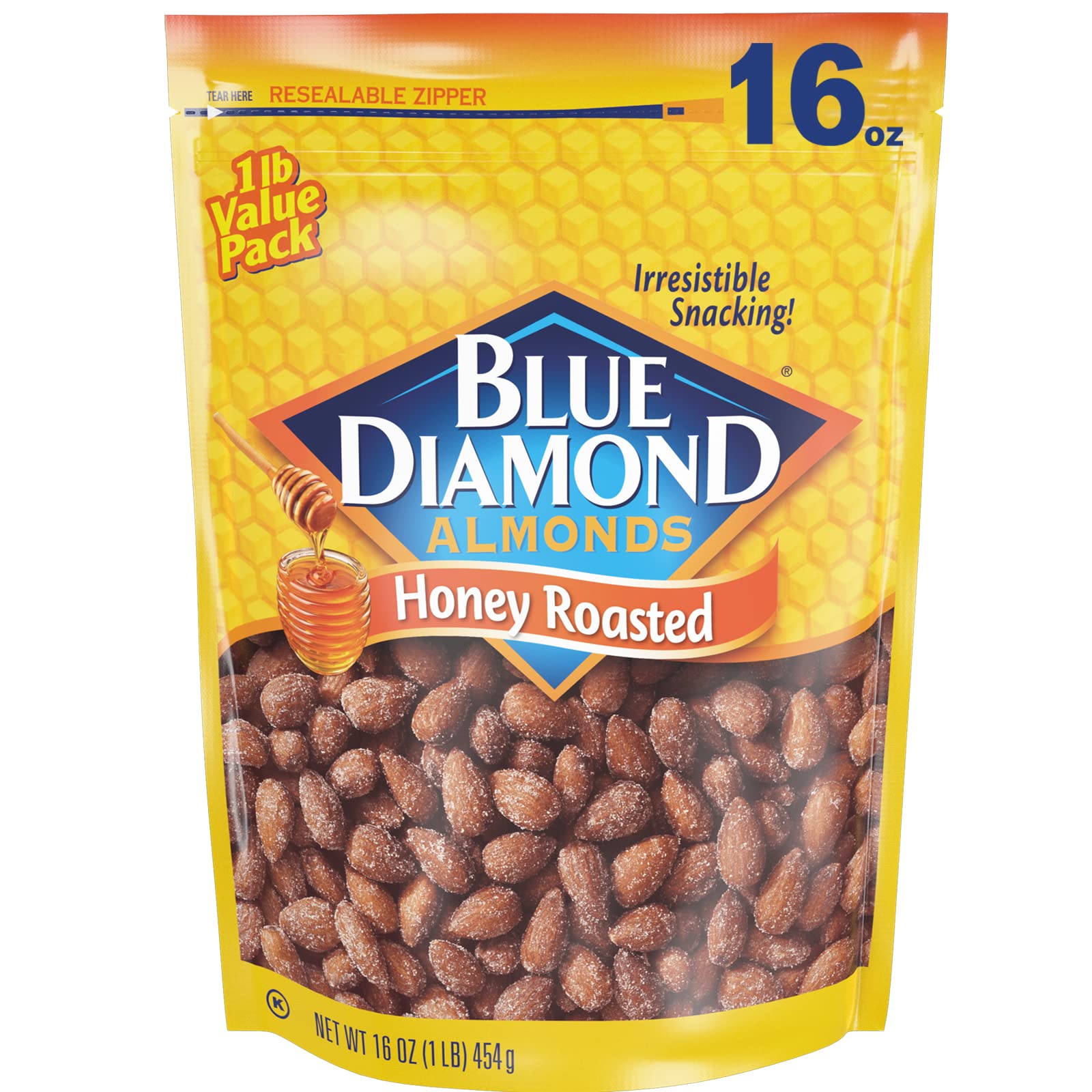 Blue Diamond Almonds Honey Roasted Snack Almonds – Lightweight Energy Almonds for Camping and Open-Air Adventures