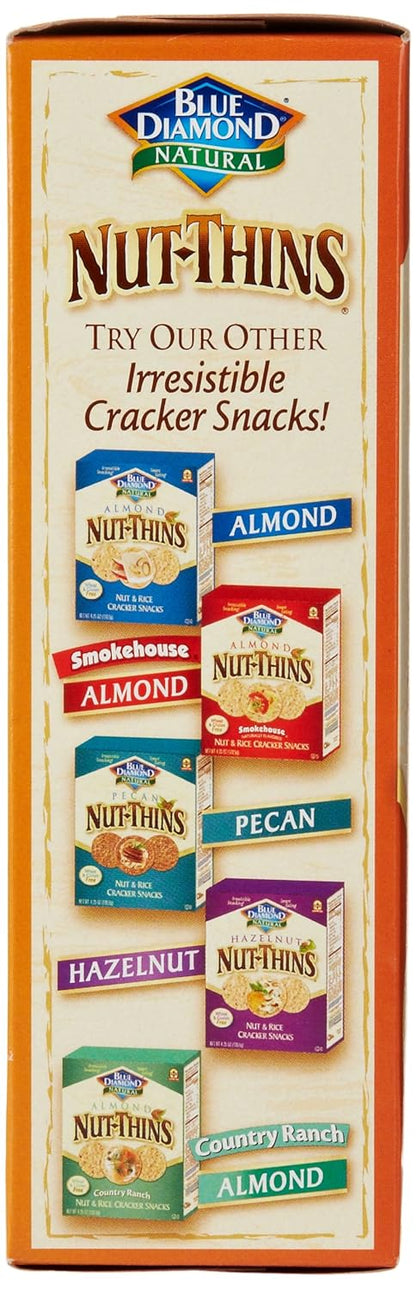 Blue Diamond Almonds Nut Thins Cheddar Cheese – Travel-Friendly Almond Cracker for Camping and Road Trip Snacking