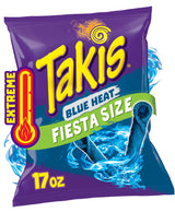 Takis Blue Heat Rolled Chips — Dorm Room Snack for College Students, Hot Chili Pepper Snack for Girls