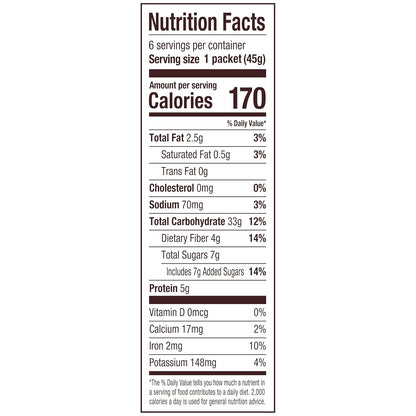 Bob's Red Mill Non-GMO Maple Brown Sugar Oatmeal – Easy Road-Trip Breakfast for Cooler-Ready Travel, 6 Packs
