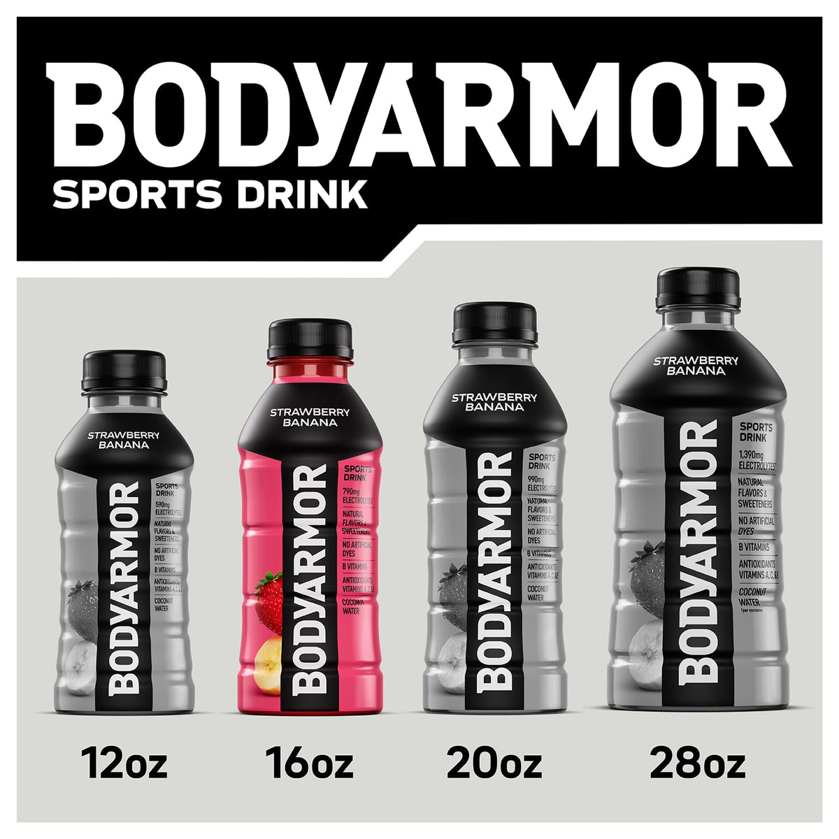 BODYARMOR Coconut Water Beverage – Sustained Office Hydration Alternative to Plain Water for Busy Professionals, Strawberry Grape 12 Pack