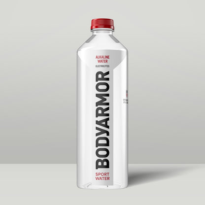 BODYARMOR SportWater Alkaline Water for Cycling and Long-Distance Riders, pH 9+ Electrolyte Hydration, 1.5 Liter Pack of 12