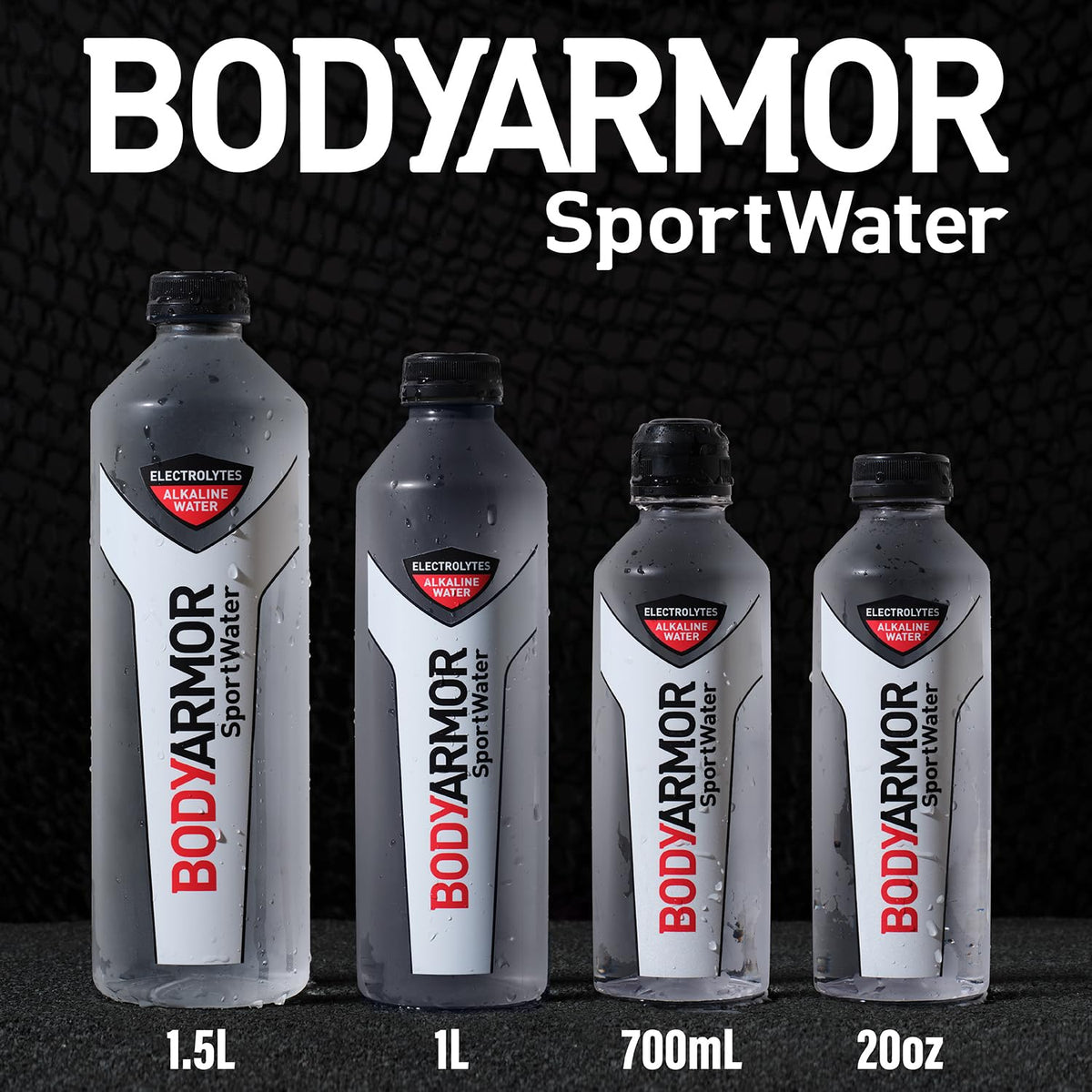 BODYARMOR SportWater Alkaline Water for Cycling and Long-Distance Riders, pH 9+ Electrolyte Hydration, 1.5 Liter Pack of 12