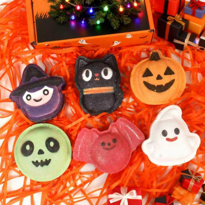 BRAND Halloween Bath Bombs – No Candy Trick or Treat Surprise for the Kids Bathtub, Spooky Shapes Inside