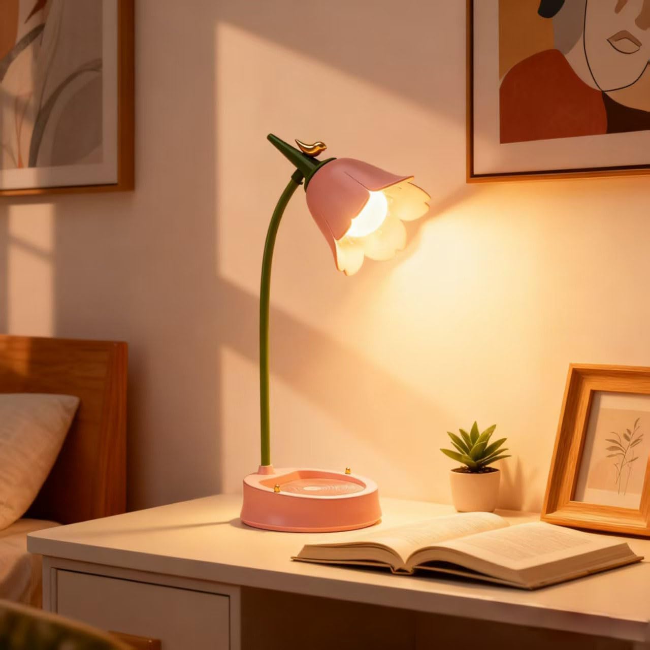 [Brand Name] Designer Reading Lamp – Floral Accent Piece for Vanity and Reading Nook Decor