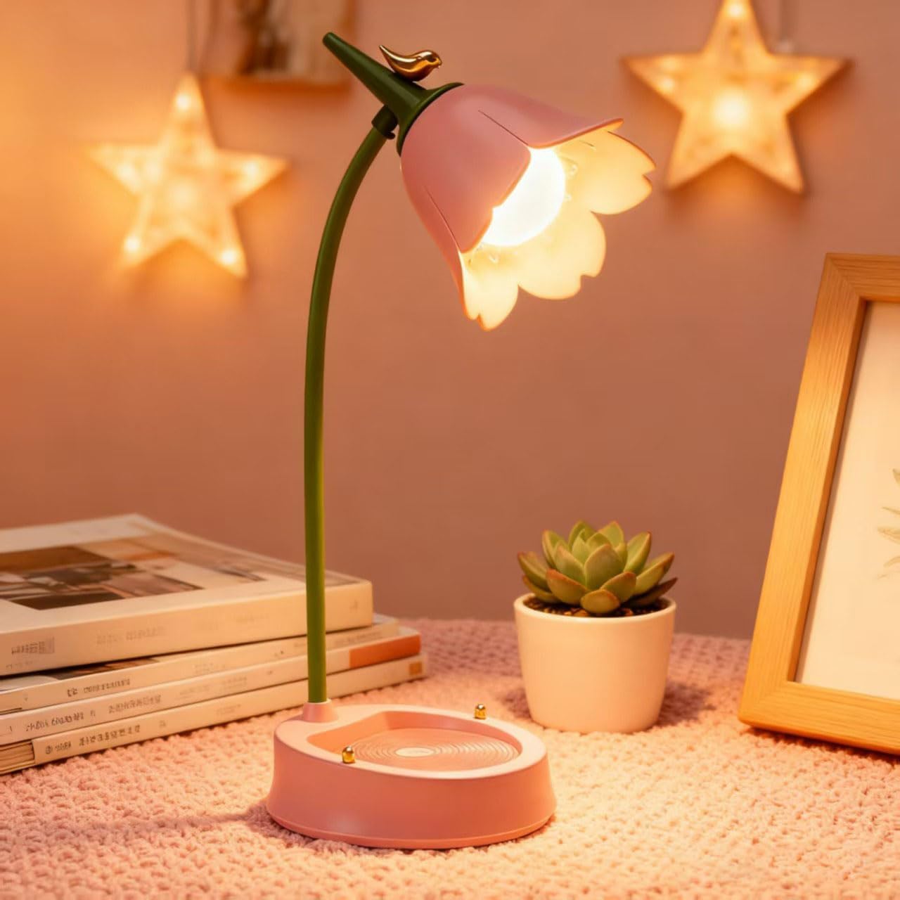 [Brand Name] Designer Reading Lamp – Floral Accent Piece for Vanity and Reading Nook Decor