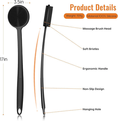 [Brand Name] Double Sided Shower Brush – Antibacterial Food-Grade Silicone Scrubber for Clean Family Bathrooms