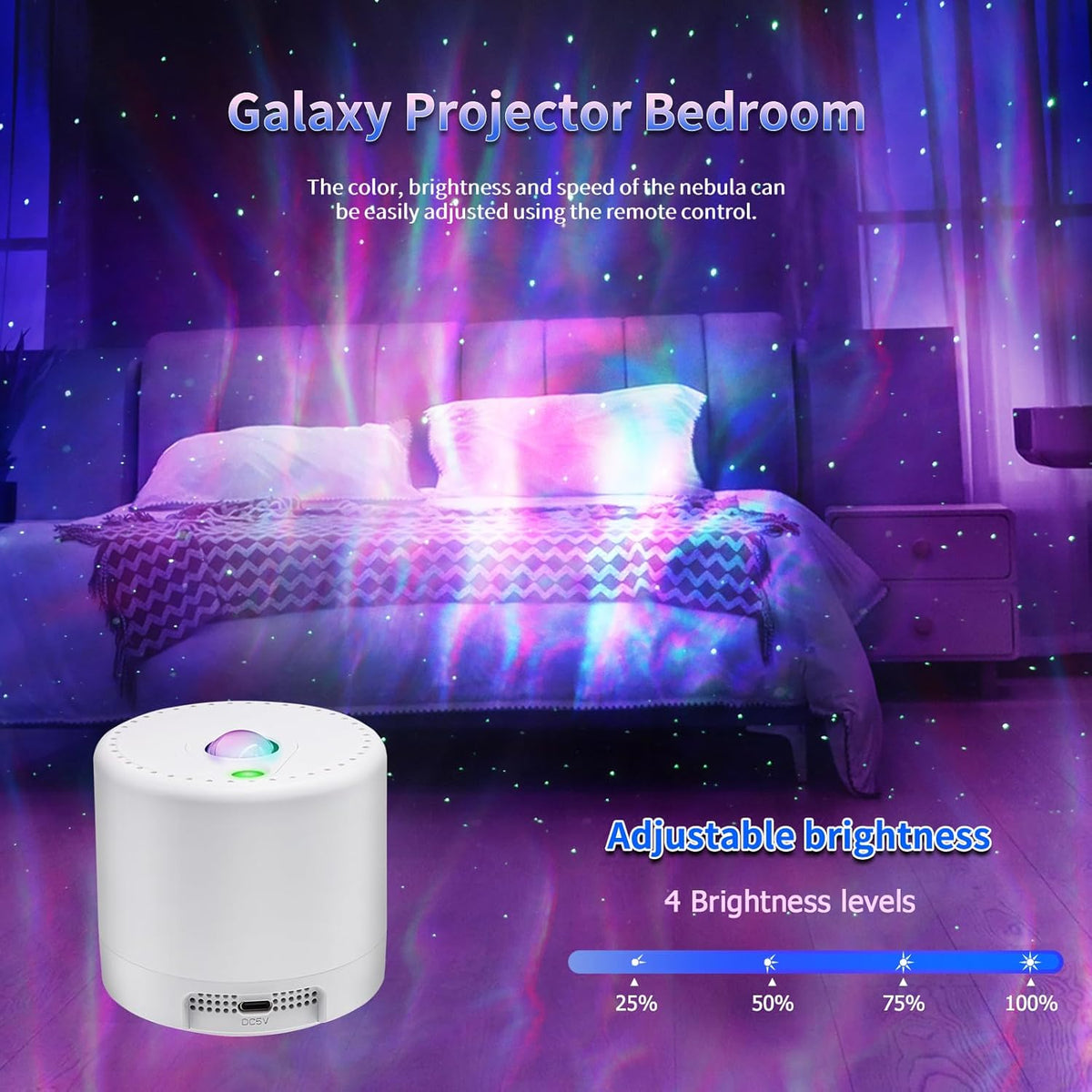 [Brand Name] Star Projector with Timer – Soothing Bedroom Light for Autistic Children, Steadily Glowing Stars