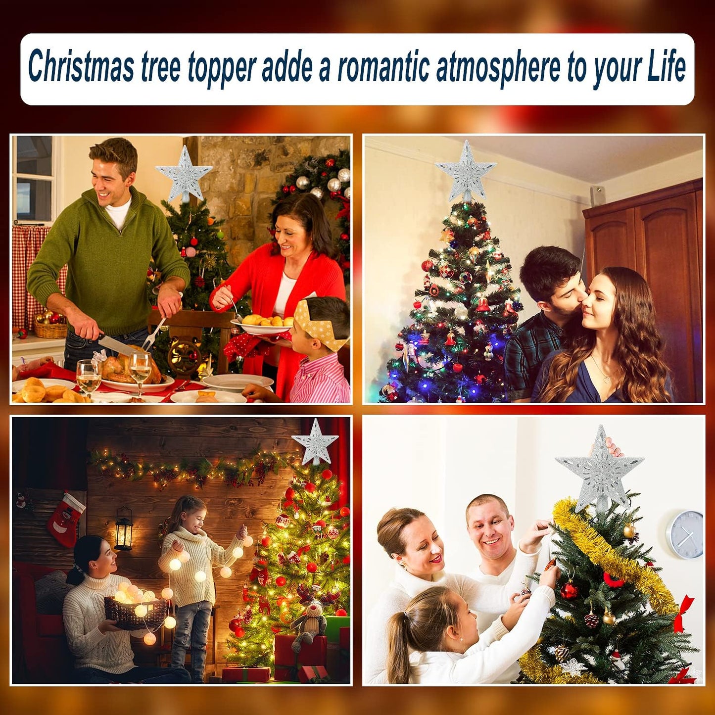 [Brand Name] Two-in-One Tree Topper and Projector – Intentional Holiday Design in Neutral Silver Finish