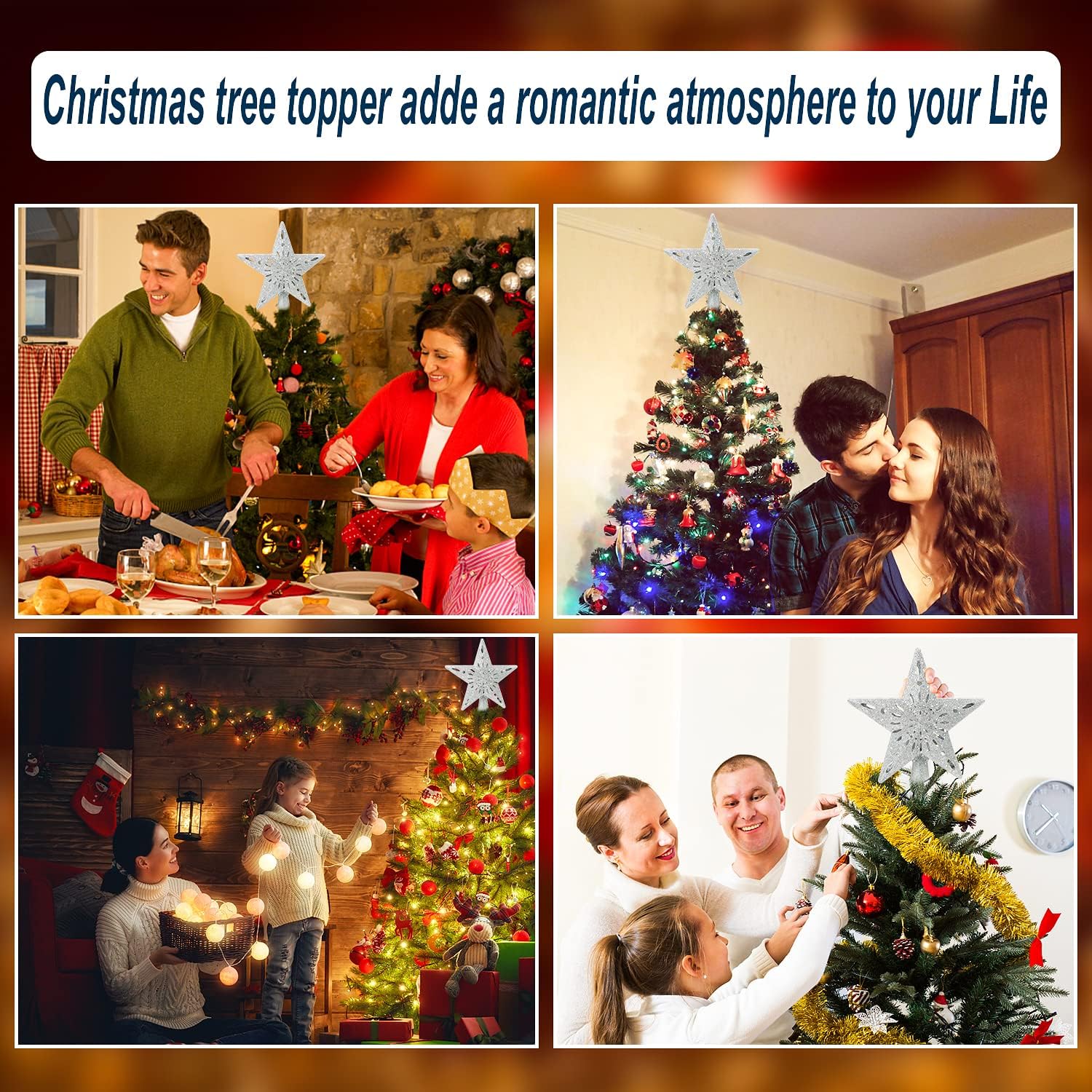 [Brand Name] Two-in-One Tree Topper and Projector – Intentional Holiday Design in Neutral Silver Finish