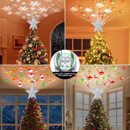 [Brand Name] Two-in-One Tree Topper and Projector – Intentional Holiday Design in Neutral Silver Finish