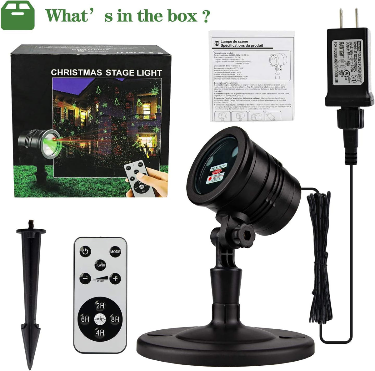 [Brand] Outdoor Holiday Projector – Stake-Mount Laser Light for Lawn, Patio & Open-Air Events