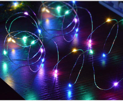 [Brand] Safe Alternative to Candles – Battery LED String Lights for Mantel and Tableside, 4-Pack