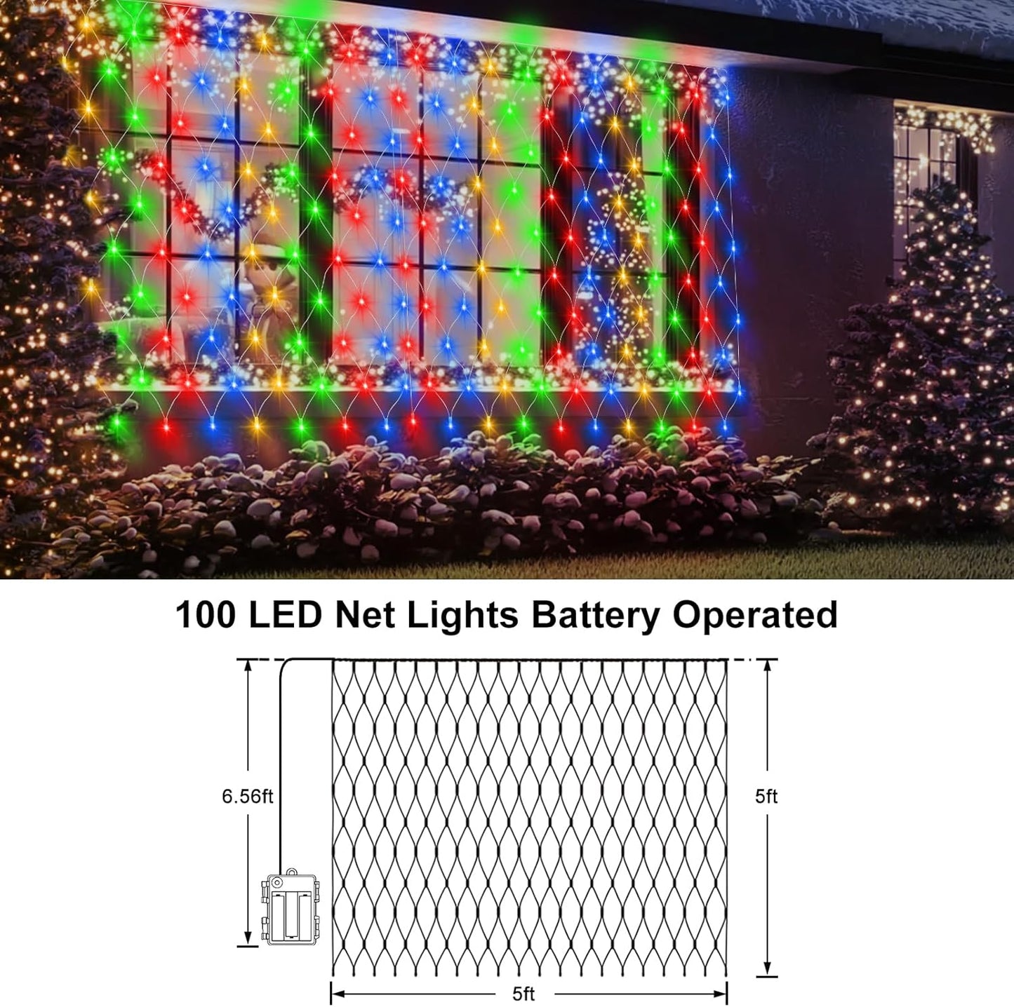 Brightown Dual Color Mesh Lights 100 LED – Stylish Home Accent Lighting for Windows and Shelving