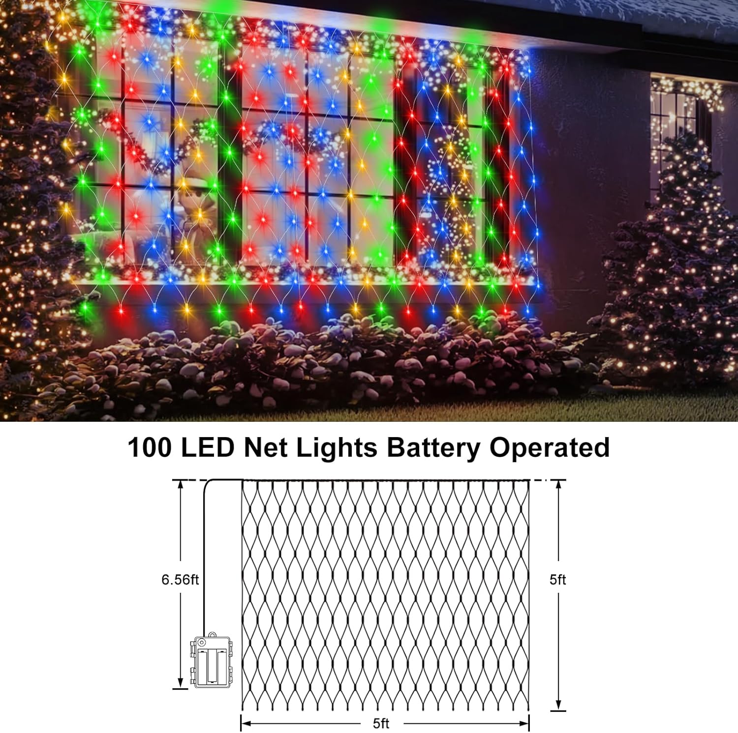 Brightown Dual Color Mesh Lights 100 LED – Stylish Home Accent Lighting for Windows and Shelving