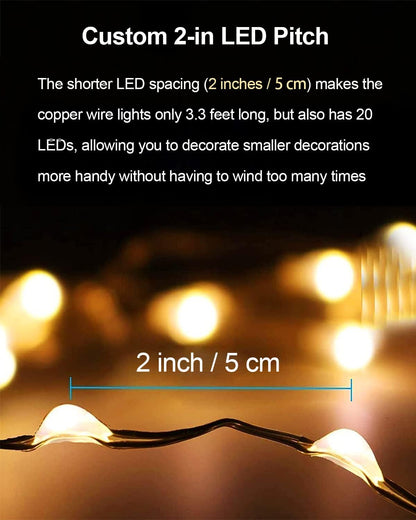 Brightown Fairy Lights Battery Operated – Portable Copper Wire Lights 20 Pack for Camping Lantern Jars and Backyard Ambiance, Cool White