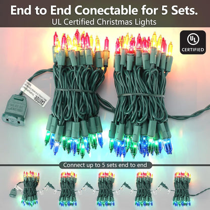 Brightown IP44 Waterproof Christmas Lights Multicolor – Safe Outdoor and Indoor Lighting with No Fire Risk