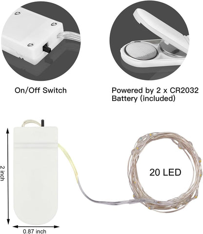 Brightown Mini Fairy Lights Battery Operated – Uncluttered Cordless Lights for Japandi Bedrooms and Clean Scandinavian Vignettes
