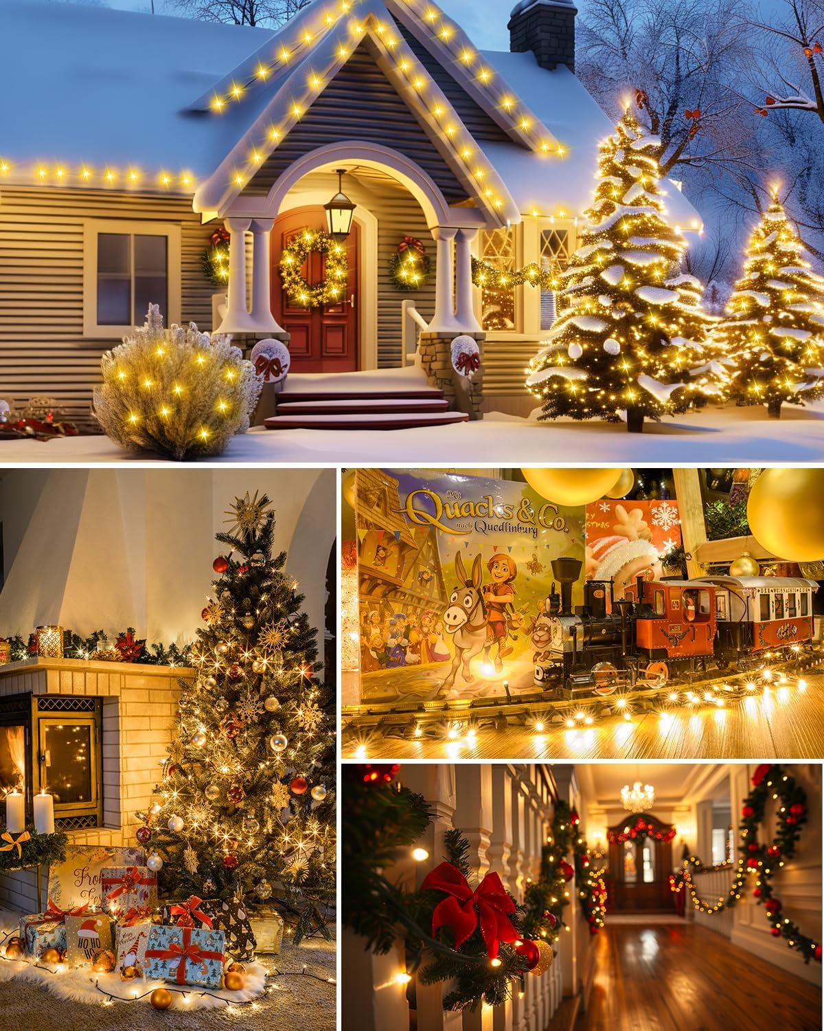 Brightown Mini String Lights Gift Set 14ft - Housewarming Present for Friends & Family, Warm White Plug-in Holiday Lights