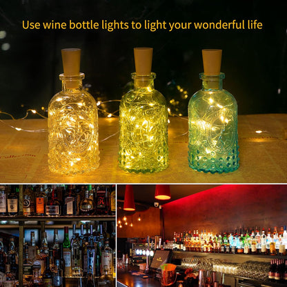 Brightown Simple Bottle Fairy Lights – Less-Is-More Home Accent, Warm White Cork LED in Clean Minimalist Design