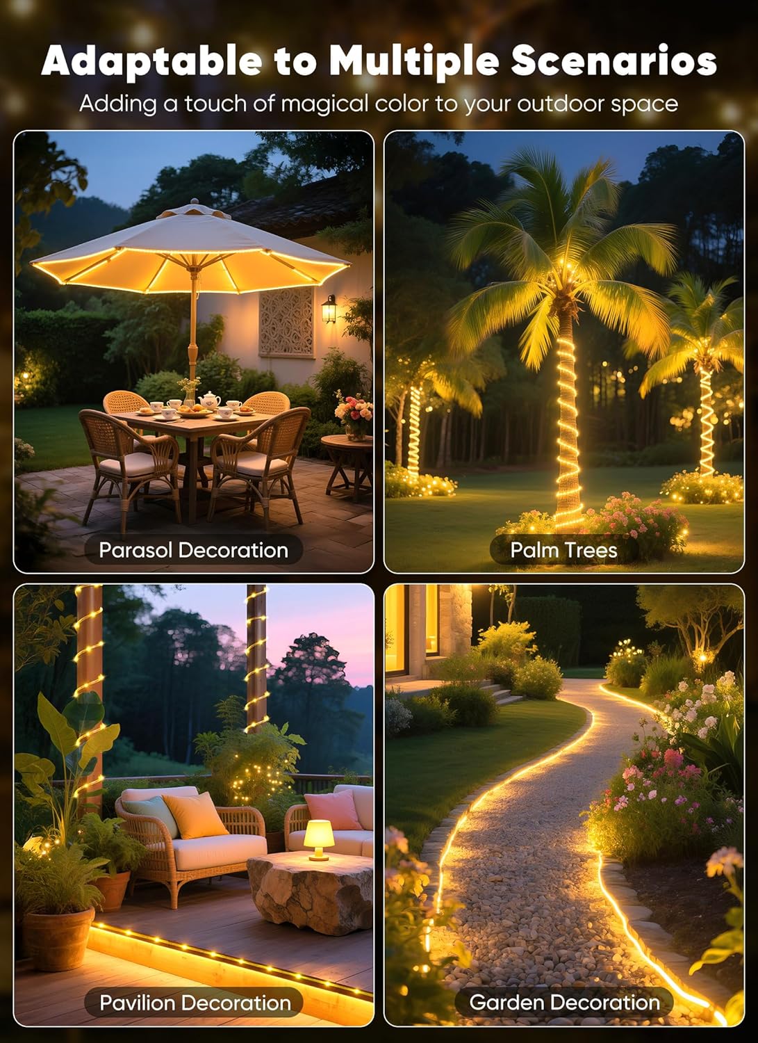 Brightown Solar Fairy Lights – Smokeless Solar Powered Lighting for Bedroom Nighttime, Nursery & Senior-Safe Spaces