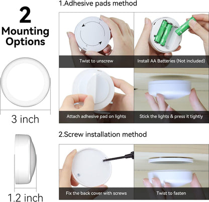 Brilliant Evolution Battery Puck Lights, Practical Holiday Gift for Mom and Home Decor Lovers with Remote and Timer
