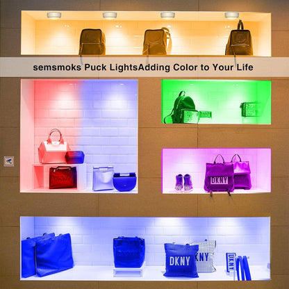 Brilliant Evolution Battery Puck Lights, Practical Holiday Gift for Mom and Home Decor Lovers with Remote and Timer
