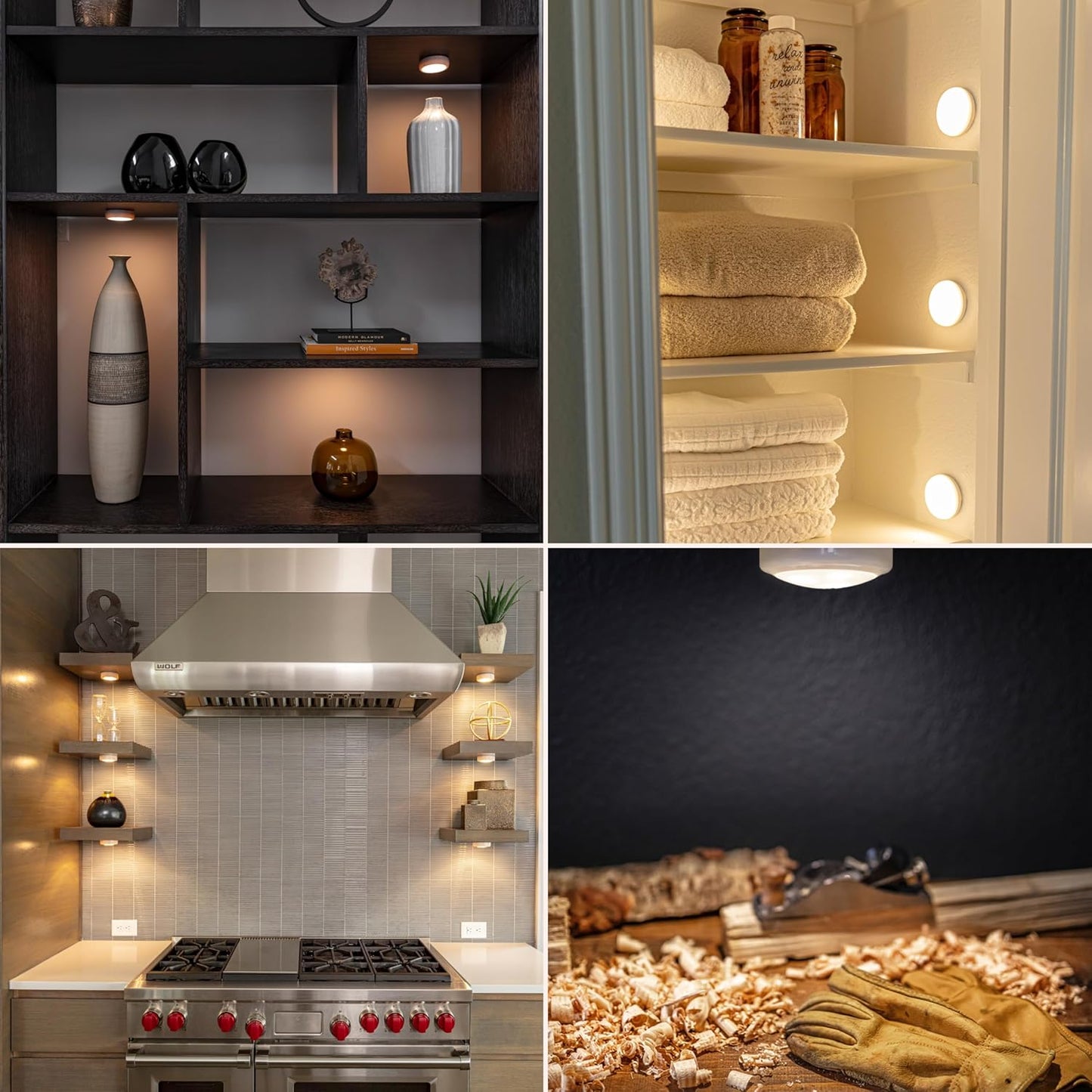 Brilliant Evolution Wireless LED Puck Light 3 Pack – Birthday Gift for Mom with Warm White Closet Glow