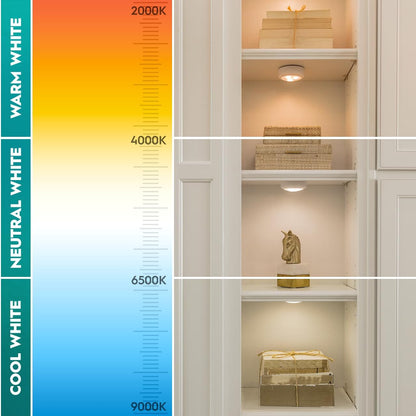 Brilliant Evolution Wireless Touch Puck Lamps – 3000K Mood Lighting for Living Room Corners and Bookcases, Pack of 2
