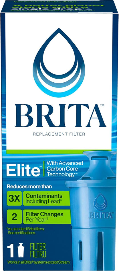Brita Elite Pitcher Filter – Verified Safe Water for City Apartment Residents, NSF/ANSI 53 Certified Contaminant Reduction