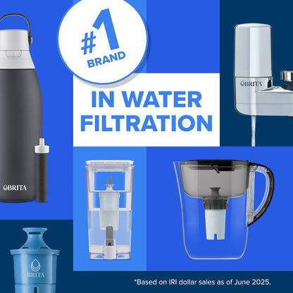 Brita Plus Water Filter 4-Pack – Clean Design Replacement for Neutral, Uncluttered Kitchens and Home Offices