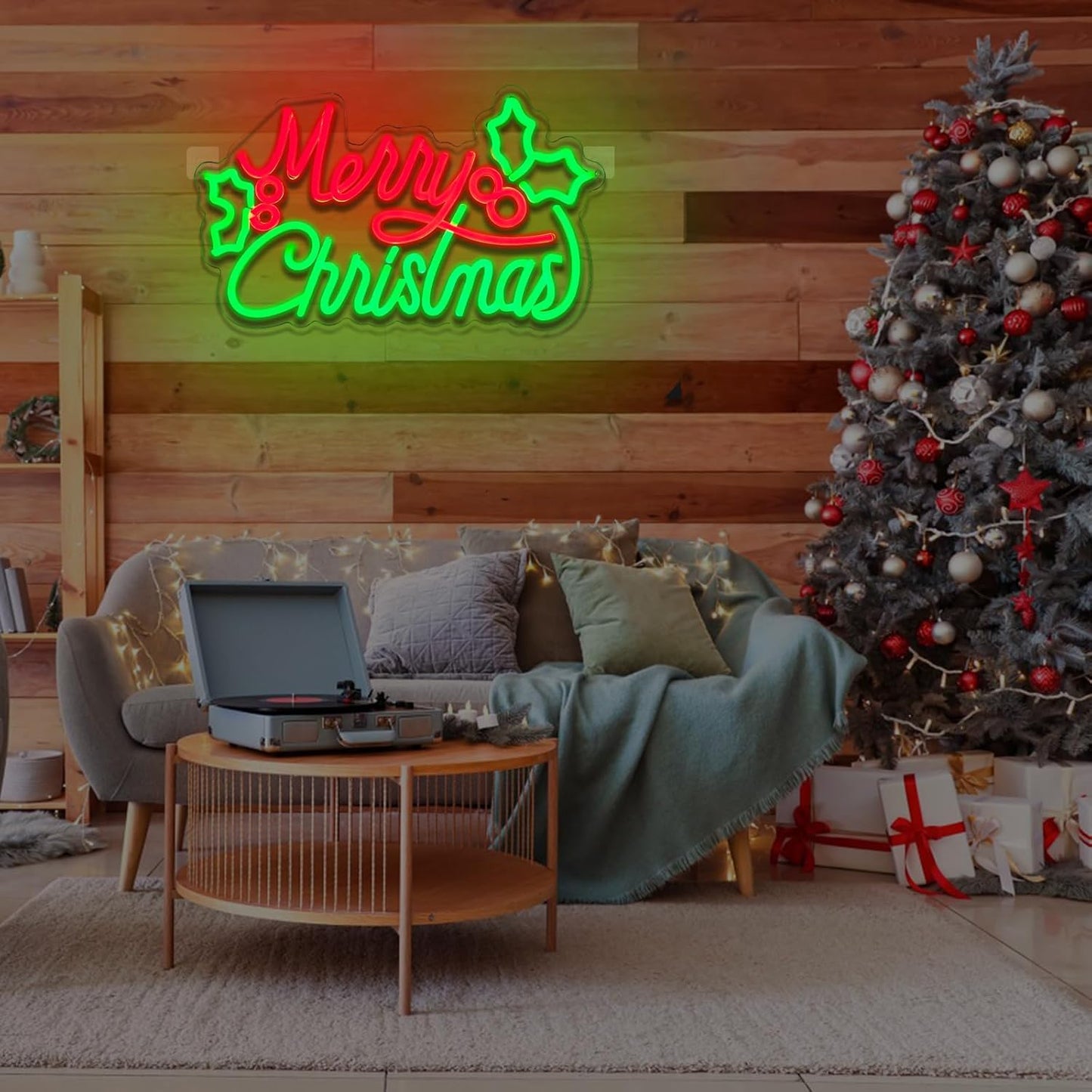 BriteLit Christmas Neon Sign – No Glass No Flame Dimmable LED Wall Decor, Kid Safe Holiday Accent for Nursery and Play Area