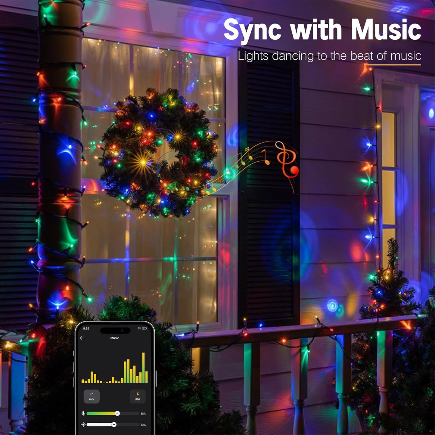 BrizLabs Color Changing Smart Christmas Lights – Nightly Mindfulness and Meditation Ambient Light, 98ft 300 LED Schedule Timer Multicolor String