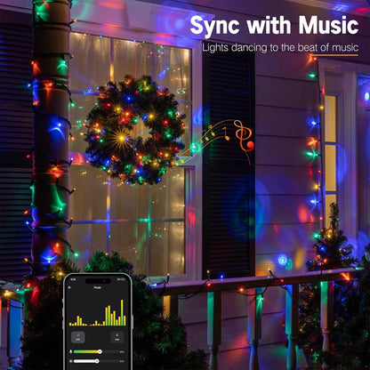 BrizLabs Color Changing Smart Christmas Lights – Nightly Mindfulness and Meditation Ambient Light, 98ft 300 LED Schedule Timer Multicolor String