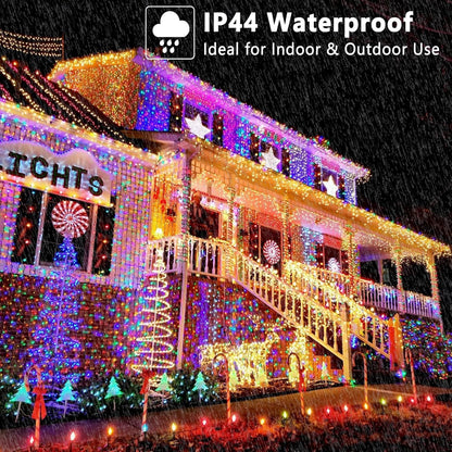 BrizLabs Color Changing Smart Christmas Lights – Nightly Mindfulness and Meditation Ambient Light, 98ft 300 LED Schedule Timer Multicolor String