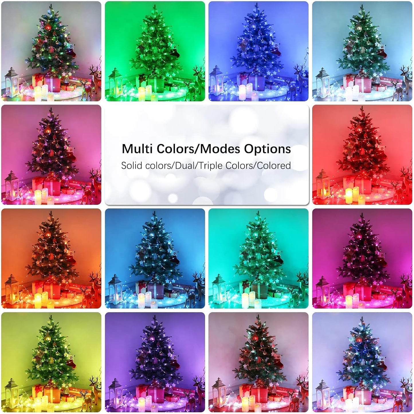 BrizLabs Color Changing String Lights on Silver Wire – Subtle Year Round Lighting for Neutral Toned Apartment and Studio