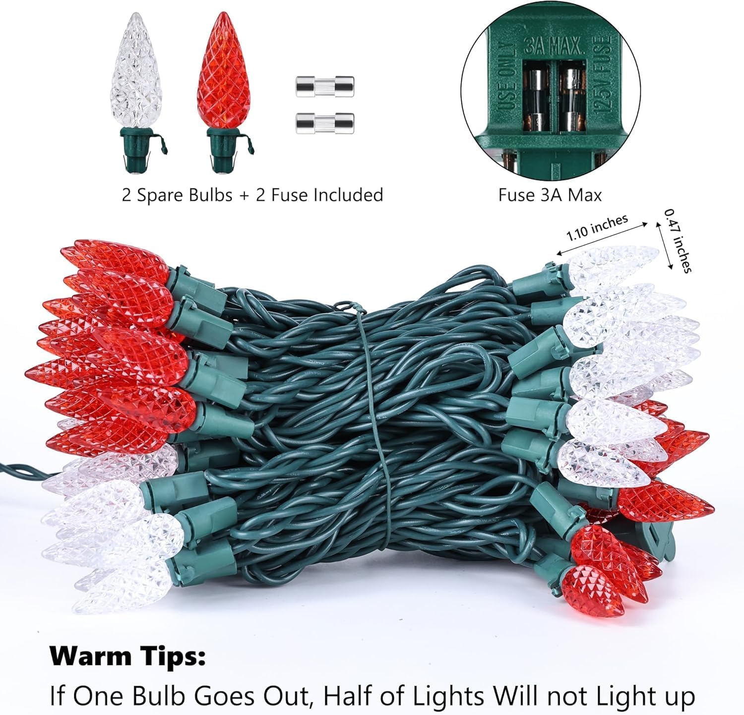 Brizled 100 LED C5 Strand – Portable Camping, Outdoor Dining, and Backyard Party Lights