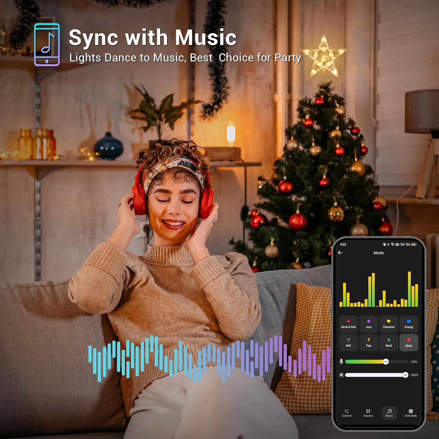 Brizled Battery-Free Smart Star – Safer Alternative to Candles and Incandescent Christmas Tree Lights