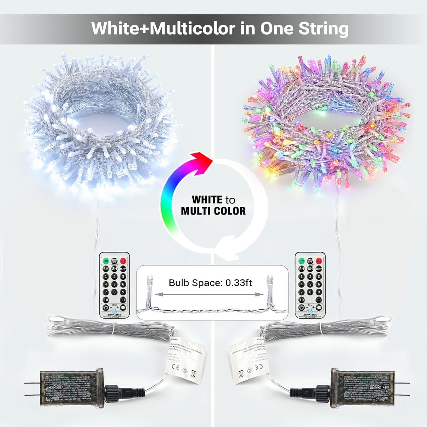 Brizled Dual Color LED String Lights – Smoke-Free, Fire-Safe Alternative to Candles and Old Incandescent Holiday Lights