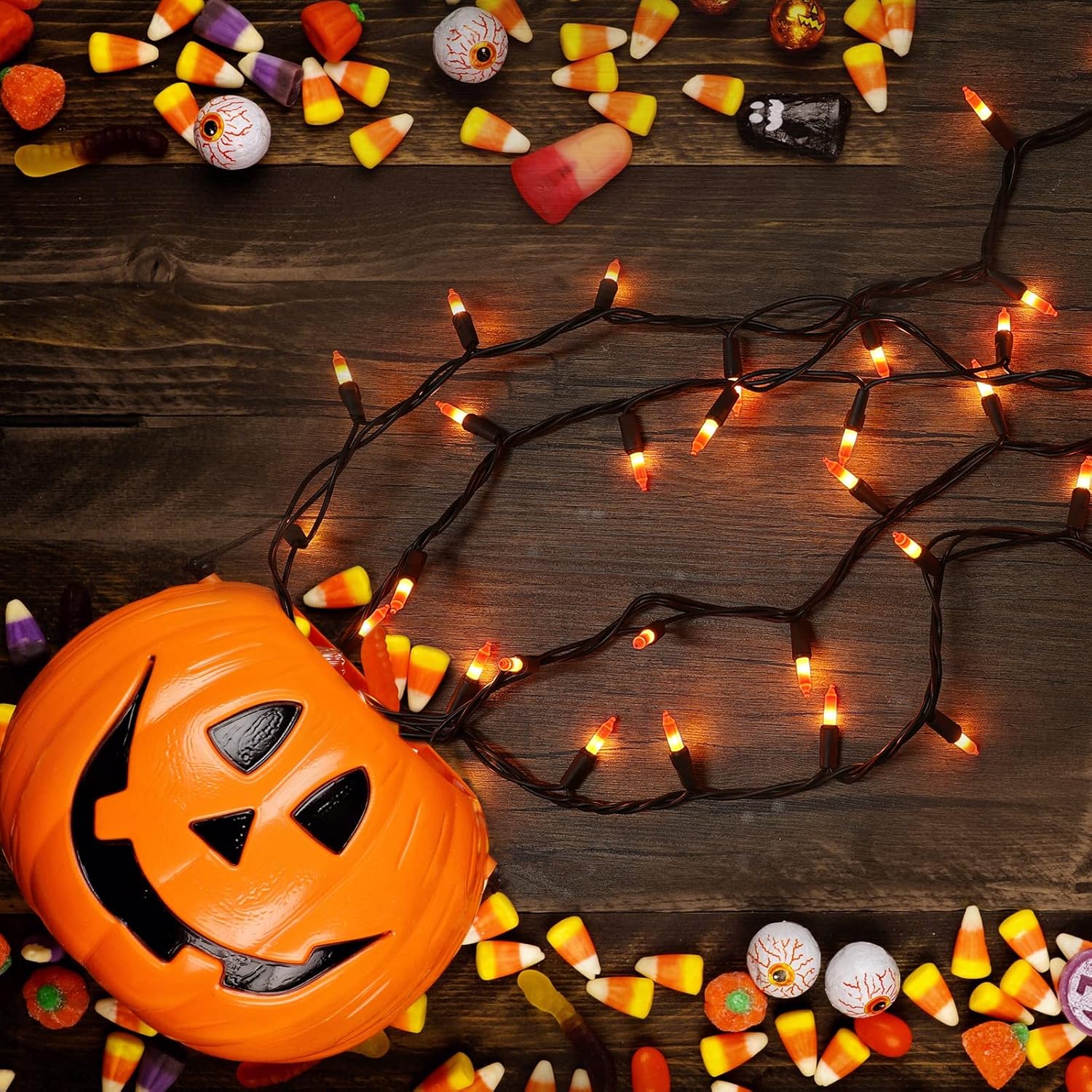 Brizled Halloween Lights – Thoughtful Housewarming Present for First-Time Homeowners, Candy Corn Theme