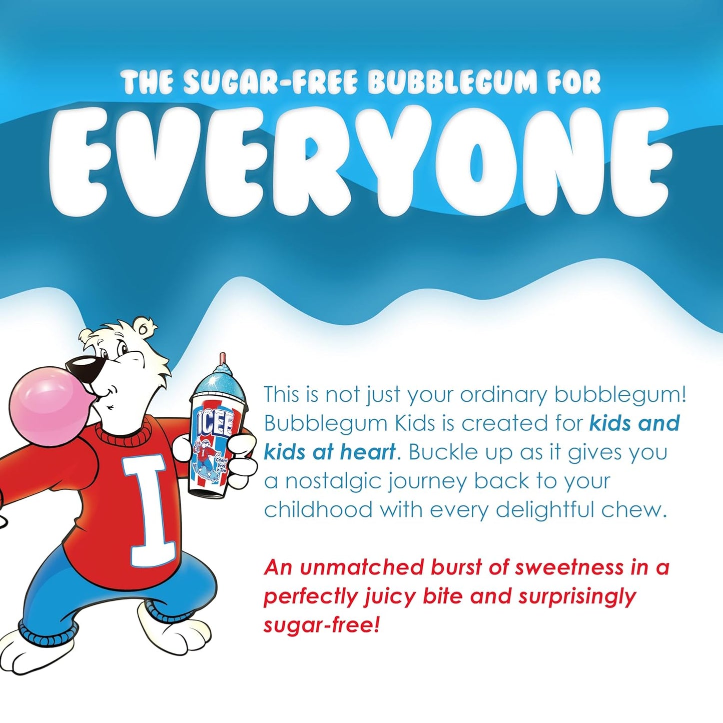 Bubblegum Kids Chiclets – After-School Snack Gum for Kids' Lunchboxes and Playdates, Sugarless